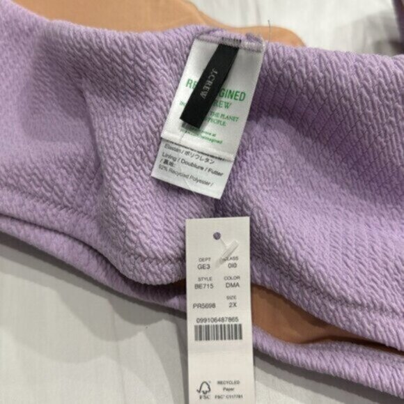 NWT J.Crew Lavender Purple Textured One Shoulder Bikini Swim Top Size 2X - Picture 7 of 7